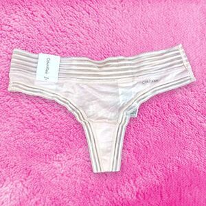 Blush Striped Mesh Thong 